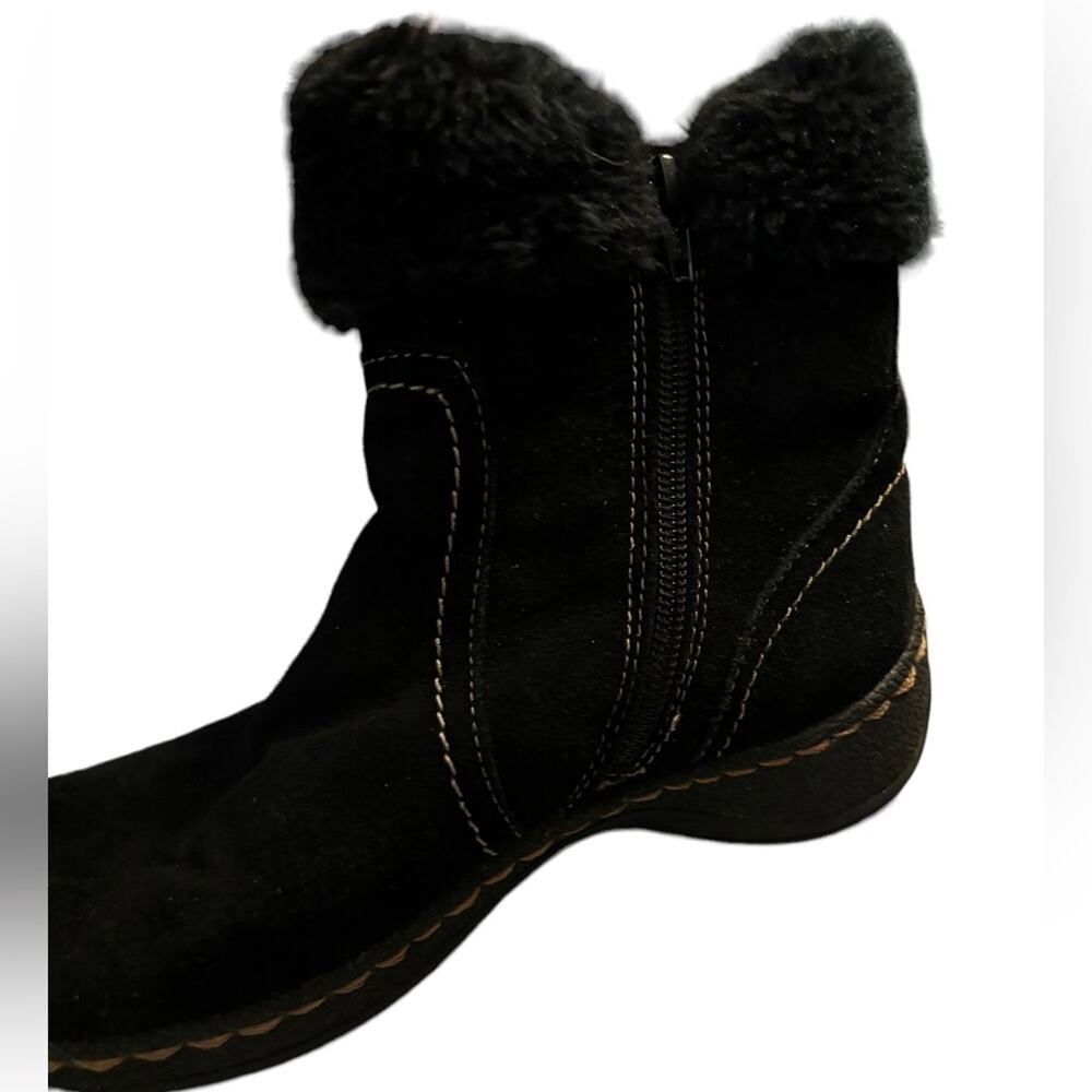 BareTraps Elexa Leather Boots Women’s Size 6 M Faux Fur Ankle Winter Warm Zip - Picture 9 of 14